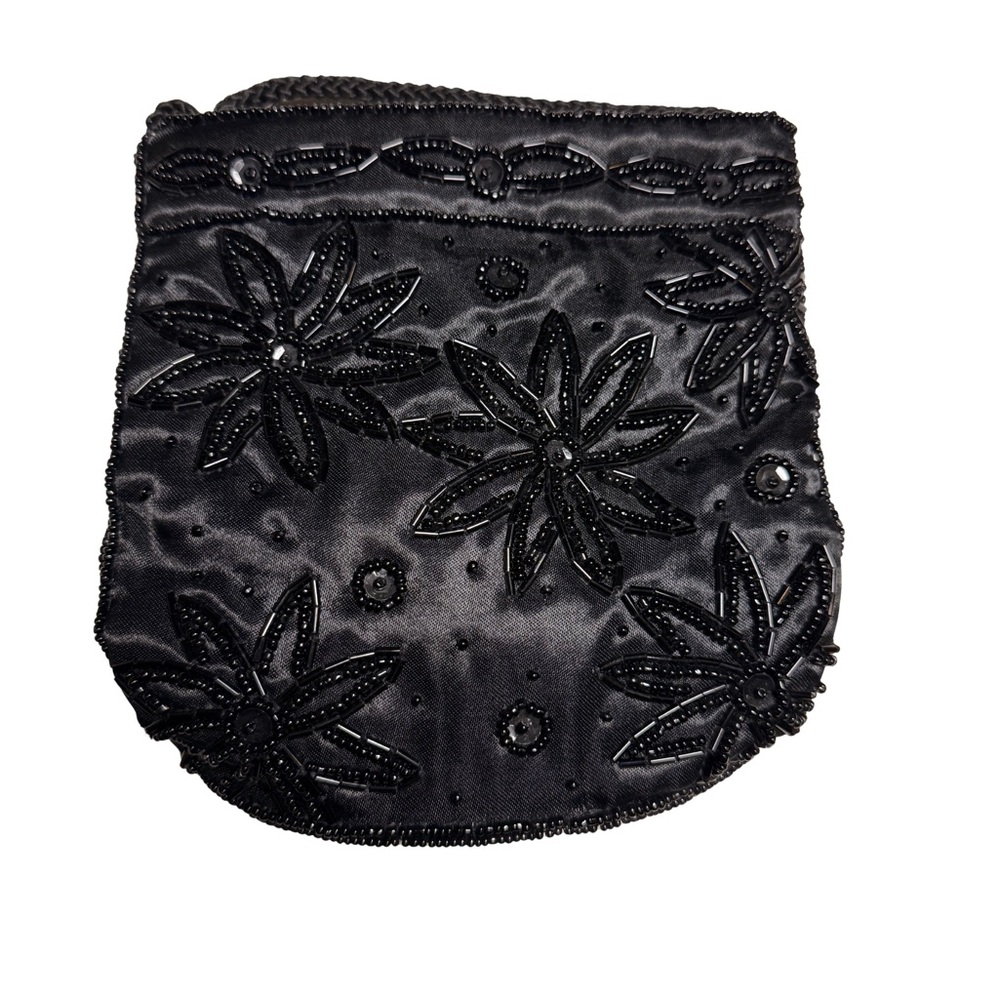Elegant Black Beaded Evening Bag